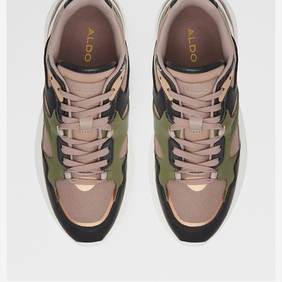 NWOT Vintage army green & mauve Createv2 Mid Top Sneakers by Aldo NWOT size 10 - Picture 12 of 15